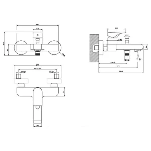 Смеситель Gessi Via Via Solferino для ванны с душем 49013-031